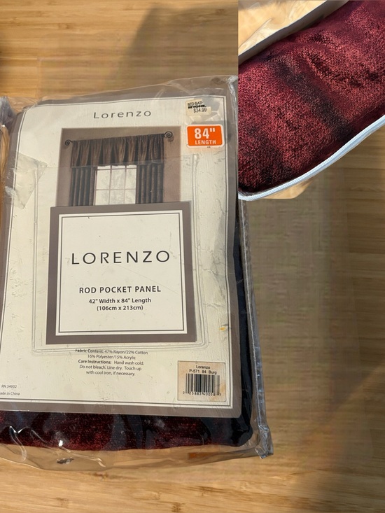 lorenzo Other - Burgundy Lorenzo Drape Rod Pocket Panel 42x84” New